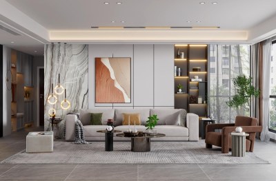 现代客餐厅3D模型下载